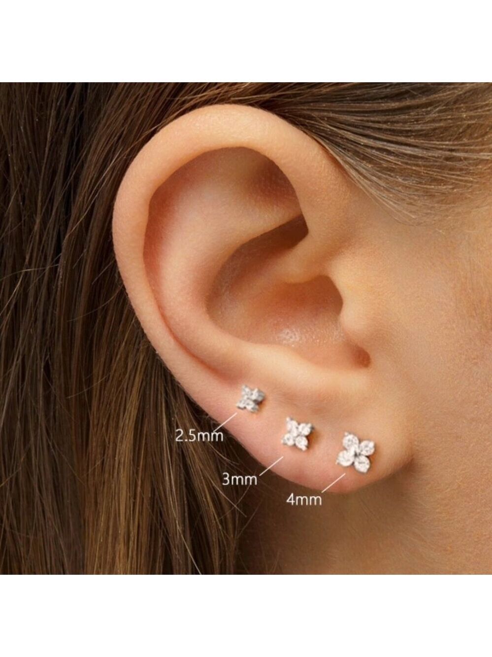 Clover Studs. These earrings are the perfect gift for yourself or your love one - Picture 4 of 6